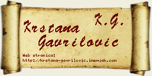 Krstana Gavrilović vizit kartica
